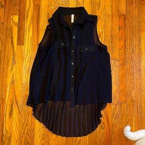 Black Sheer sleeveless blouse
